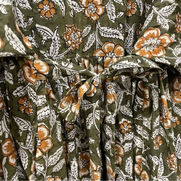 NWT GardenBelle Women's One Size Marlowe Organic Cotton Hand Block Printed Dress - Picture 9 of 16